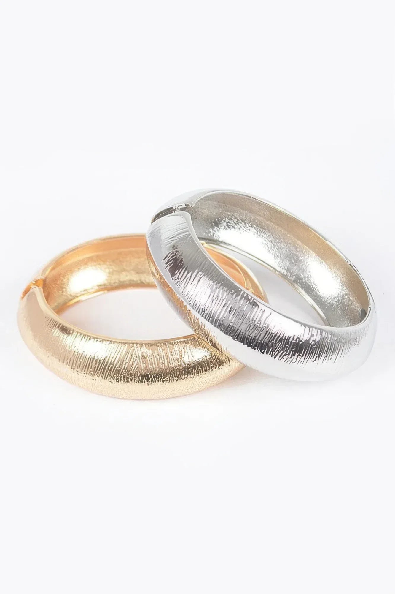 Two Pieces Set Wide Metal Bangle | Mixtshop LLC