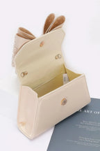 Rhinestone Ribbon Top Handle Satin Flap Bag | Mixtshop LLC