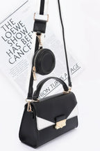 Faux Leather Two Tone Flap Bag | Mixtshop LLC