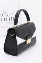 Faux Leather Two Tone Flap Bag | Mixtshop LLC