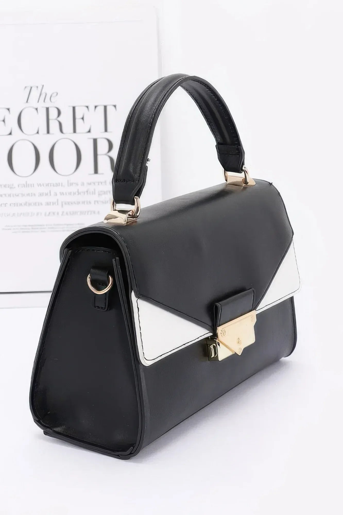 Faux Leather Two Tone Flap Bag | Mixtshop LLC