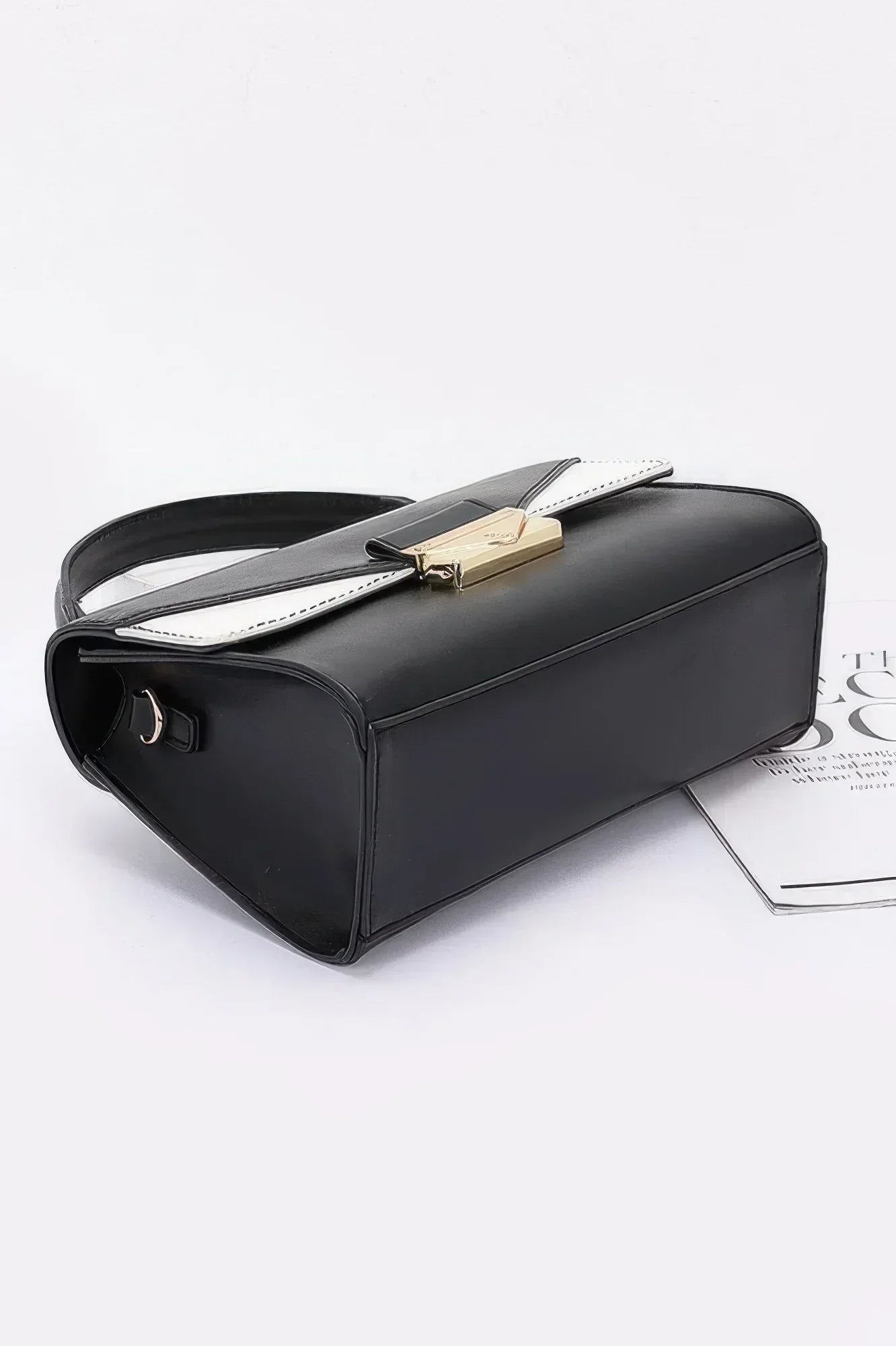 Faux Leather Two Tone Flap Bag | Mixtshop LLC