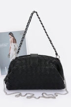 Faux Leather Braided Frame Shoulder Bag | Mixtshop LLC