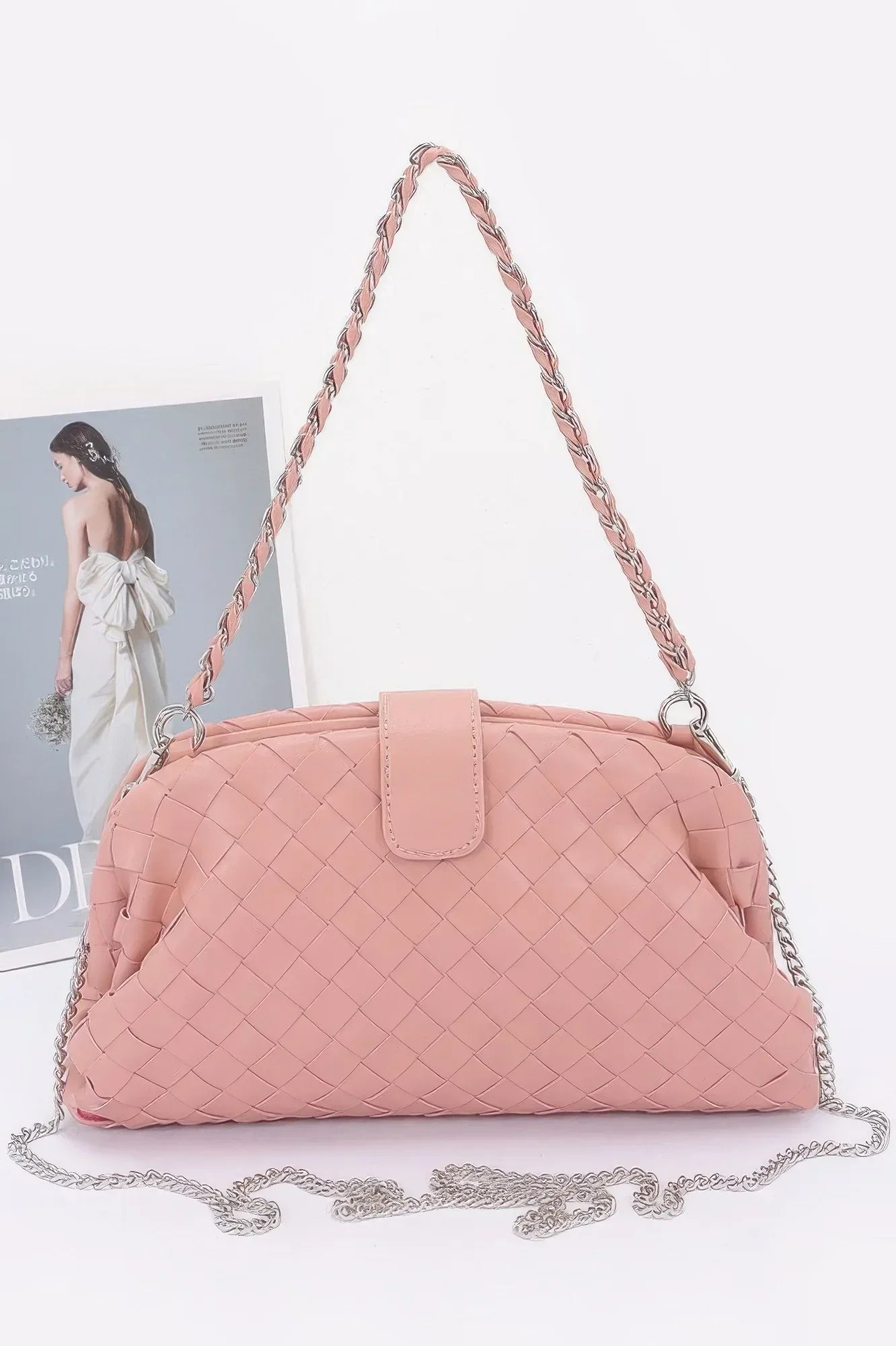 Faux Leather Braided Frame Shoulder Bag | Mixtshop LLC