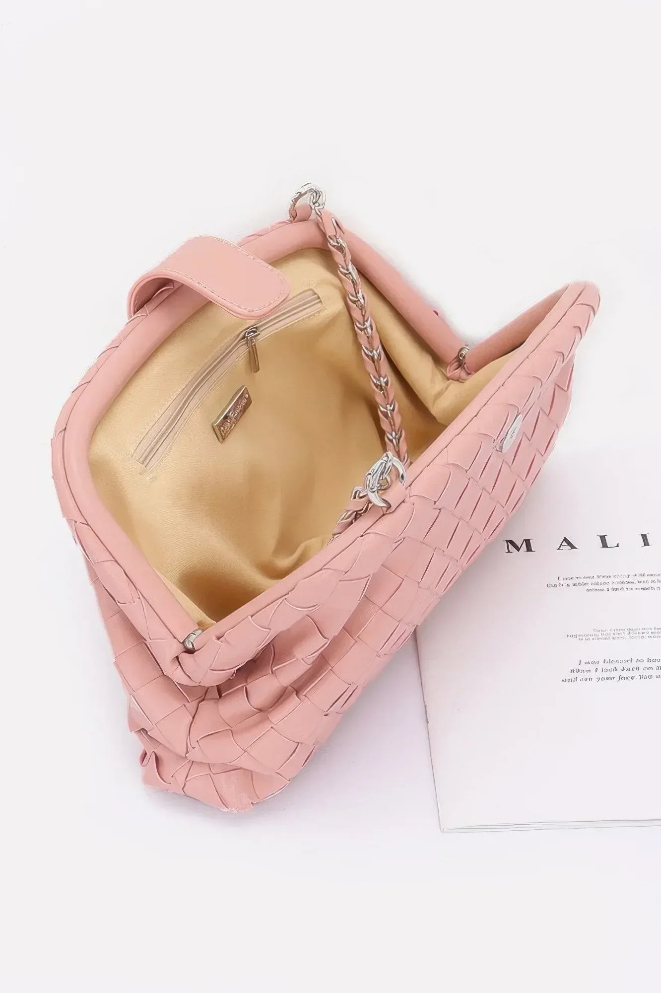 Faux Leather Braided Frame Shoulder Bag | Mixtshop LLC