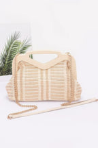 Faux Straw Wood Frame Clutch | Mixtshop LLC