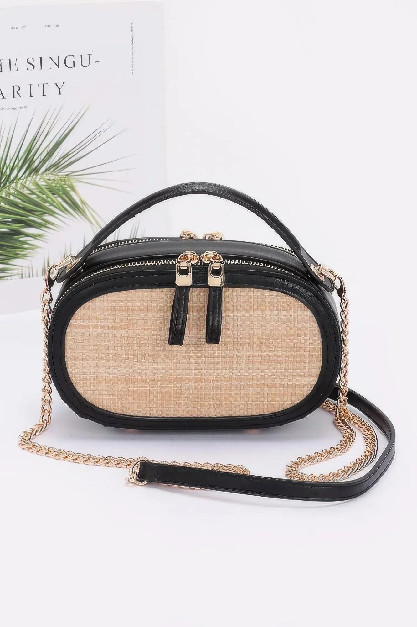 Faux Straw Bowling Bag | Mixtshop LLC Main image