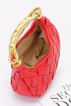 Faux Leather Braided Metal Handle Bag | Mixtshop LLC