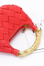 Faux Leather Braided Metal Handle Bag | Mixtshop LLC