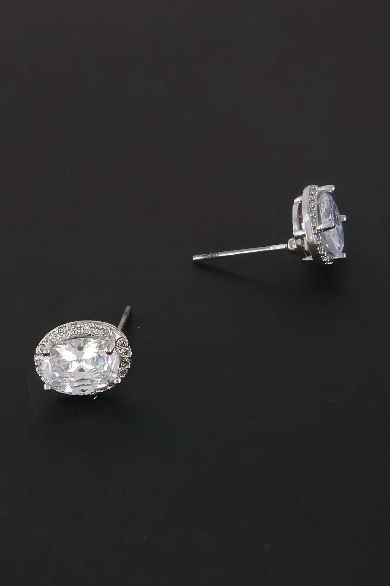 Oval Rhinestone Queen Inspired Earrings Secondary image