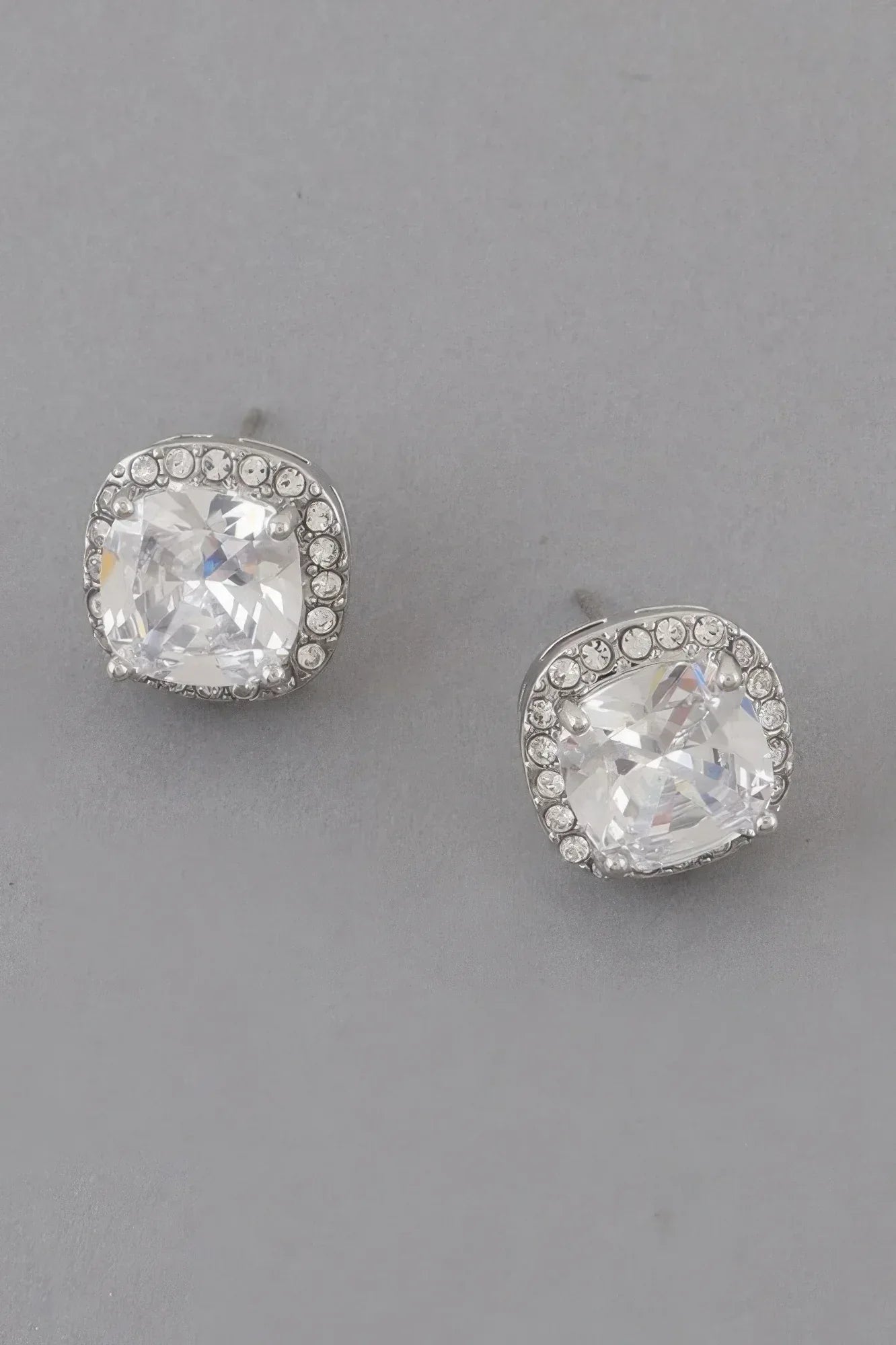 Rounded Square Rhinestone Earrings | Mixtshop LLC Main image