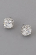 Rounded Square Rhinestone Earrings | Mixtshop LLC