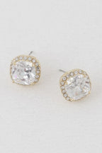 Rounded Square Rhinestone Earrings | Mixtshop LLC