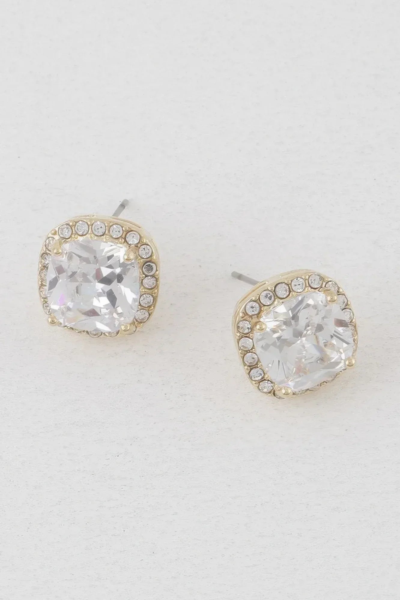Rounded Square Rhinestone Earrings | Mixtshop LLC