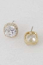 Rounded Square Rhinestone Earrings | Mixtshop LLC