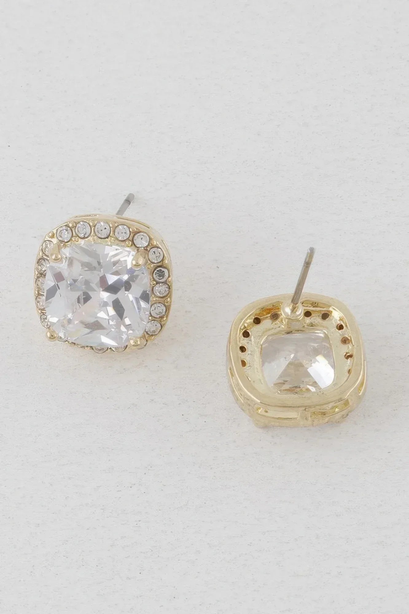 Rounded Square Rhinestone Earrings | Mixtshop LLC