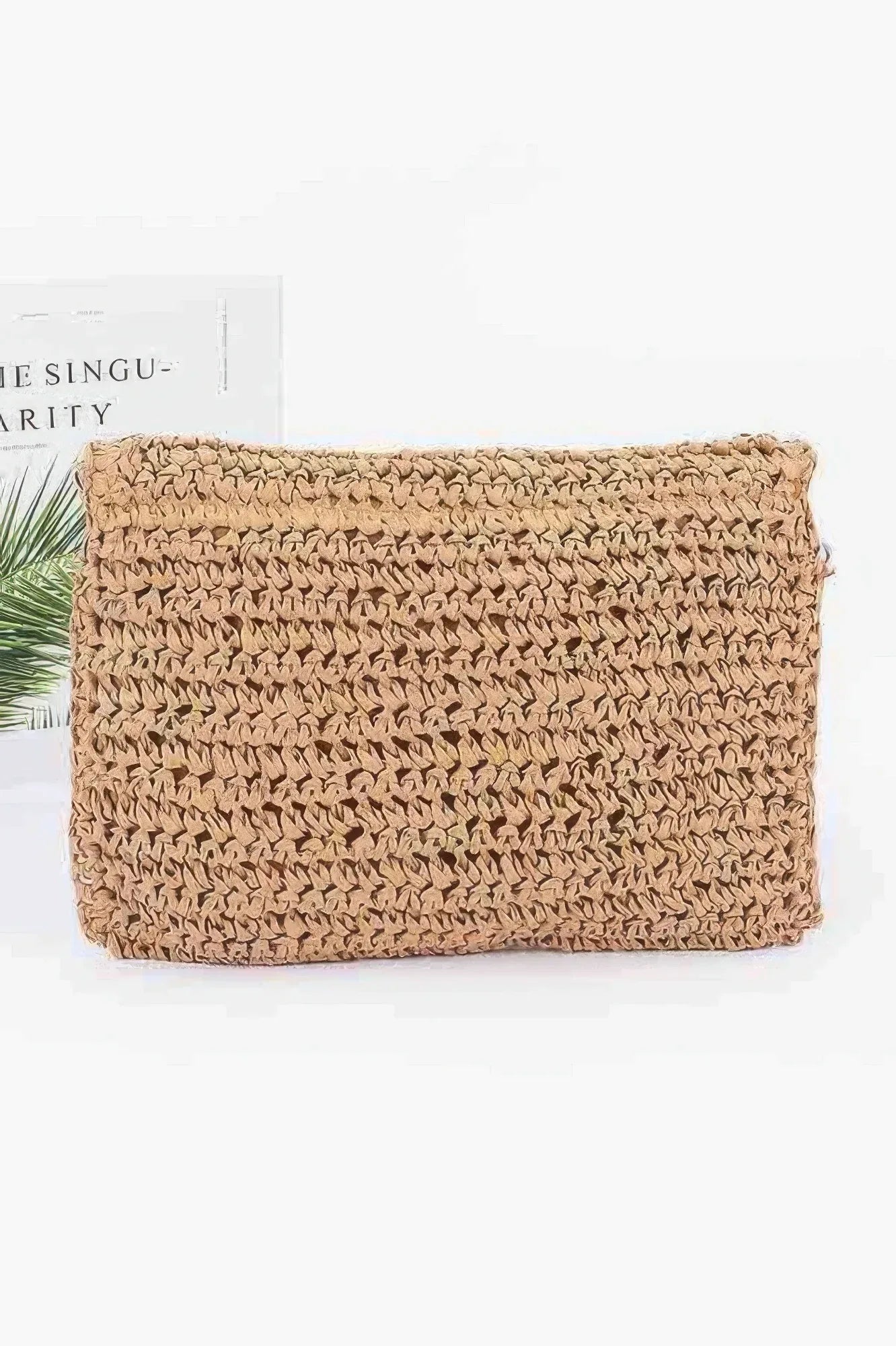 Faux Straw Handmade Flower Flap Clutch | Mixtshop LLC