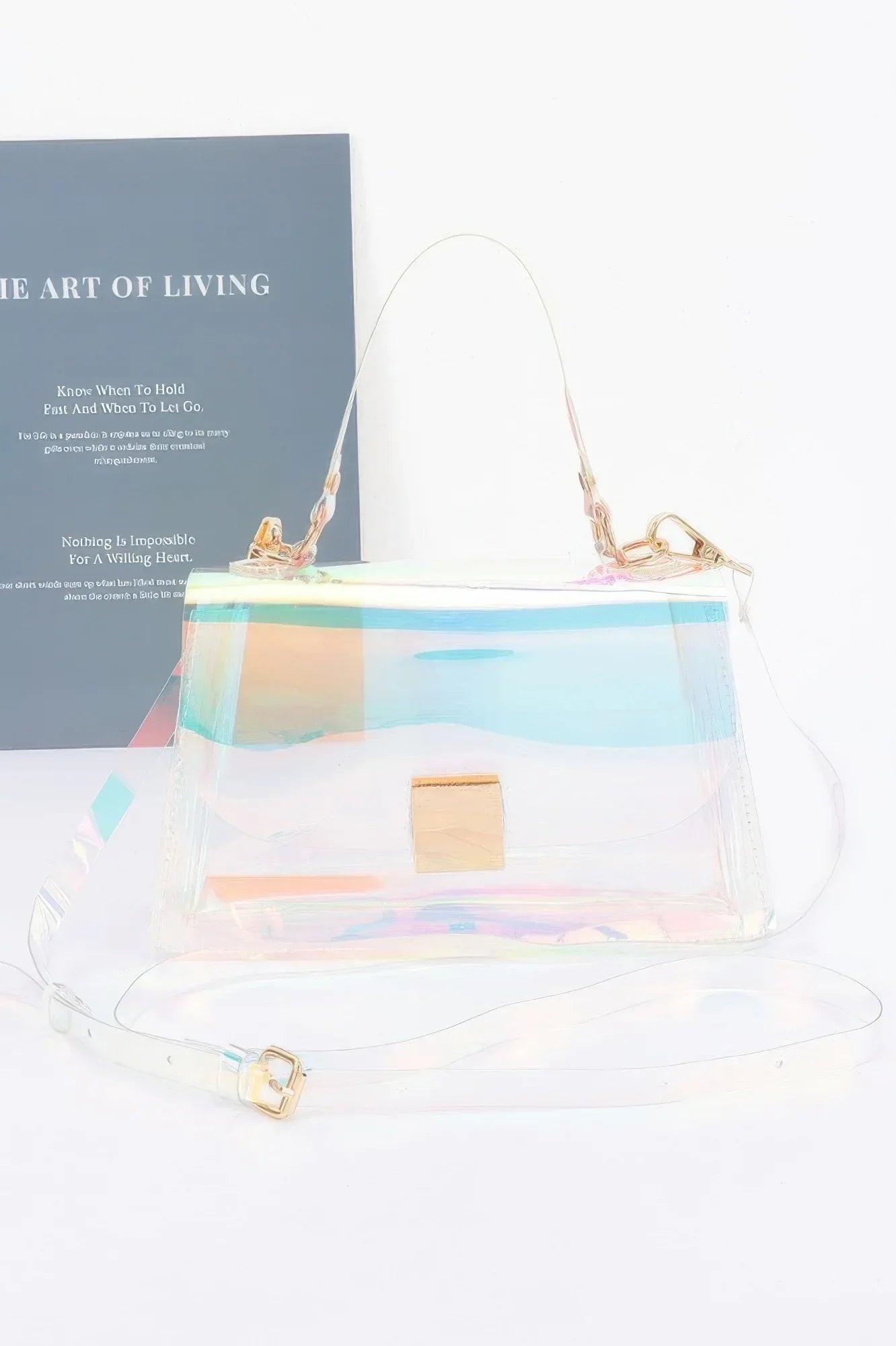 Transparent Top Handle Flap Clutch | Mixtshop LLC Main image