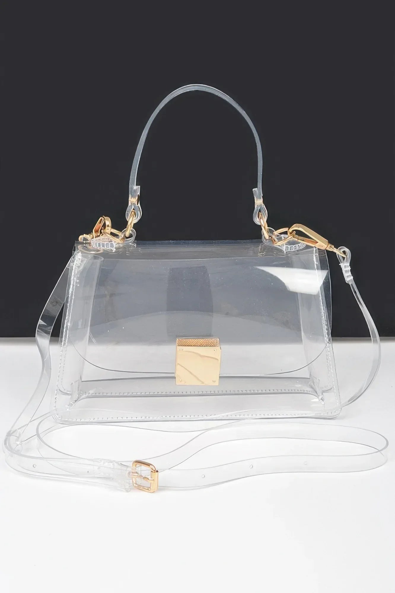 Transparent Top Handle Flap Clutch Secondary image