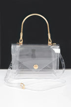 Transparent Metal Handle Flap Clutch | Mixtshop LLC