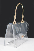 Transparent Metal Handle Flap Clutch | Mixtshop LLC