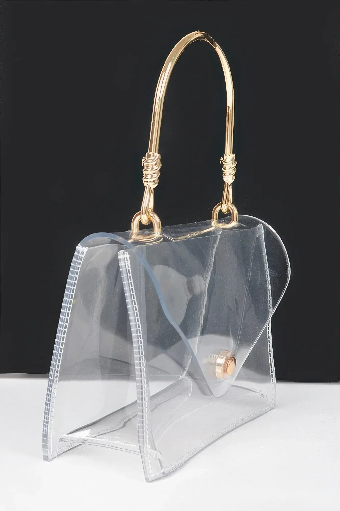 Transparent Metal Handle Flap Clutch | Mixtshop LLC