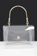 Transparent Metal Handle Flap Clutch | Mixtshop LLC