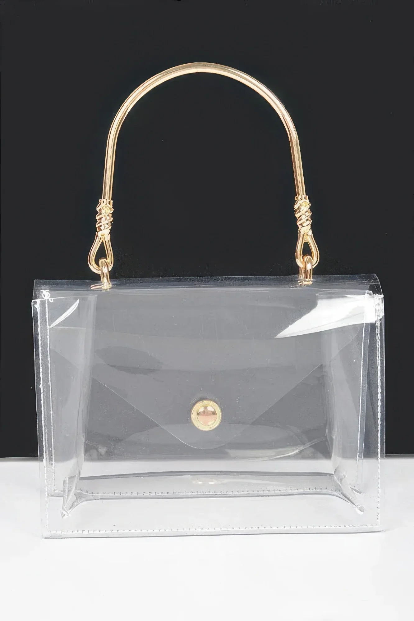 Transparent Metal Handle Flap Clutch | Mixtshop LLC
