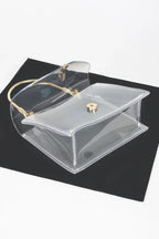 Transparent Metal Handle Flap Clutch | Mixtshop LLC