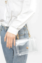 Transparent Metal Handle Flap Clutch | Mixtshop LLC