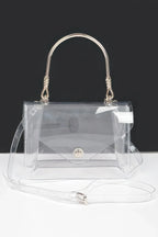 Transparent Metal Handle Flap Clutch | Mixtshop LLC