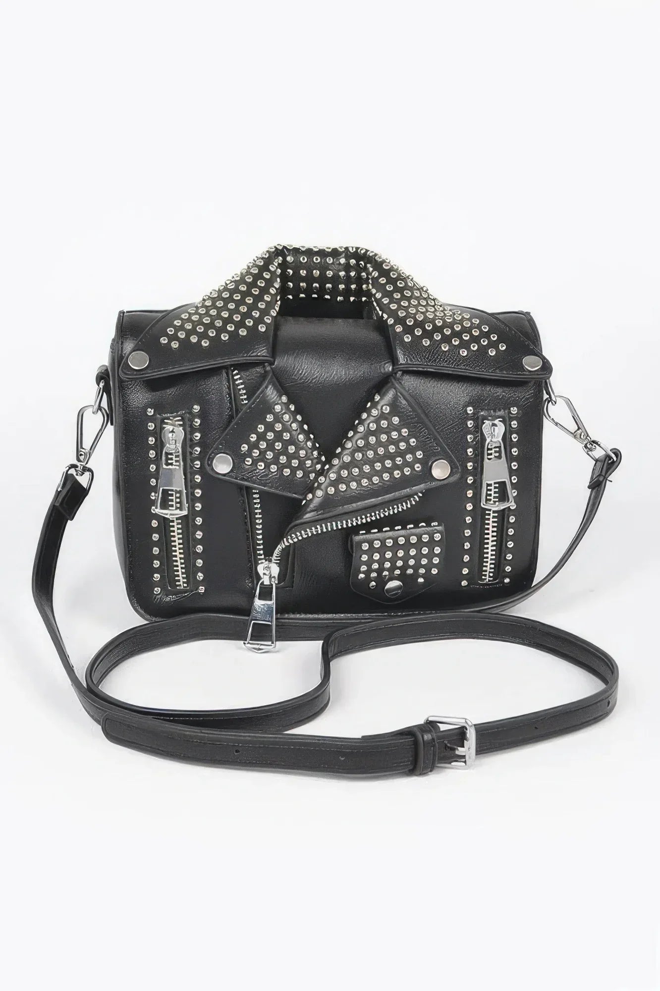 Faux Leather Metal Studded Jacket Clutch | Mixtshop LLC Main image