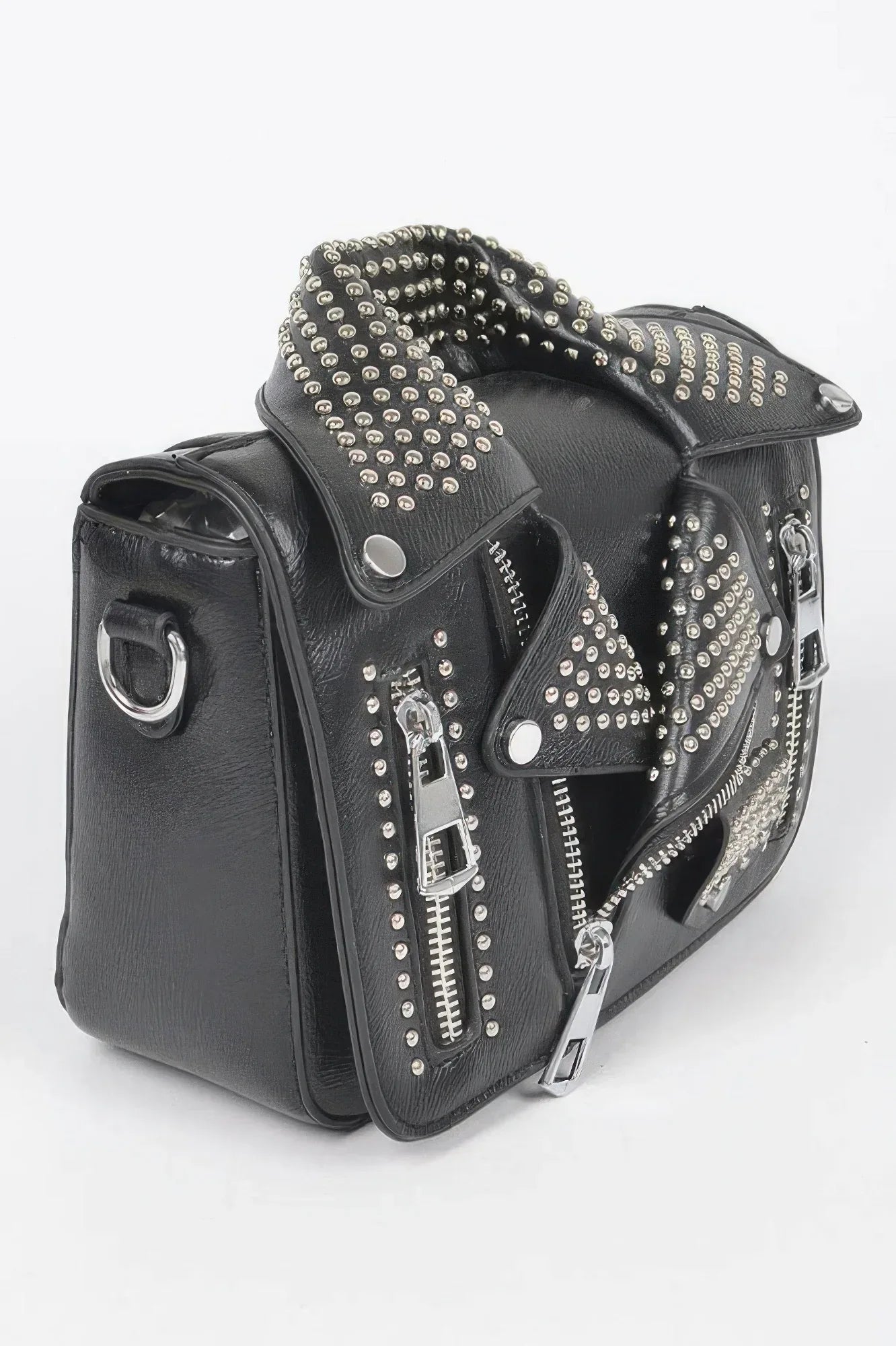 Faux Leather Metal Studded Jacket Clutch | Mixtshop LLC