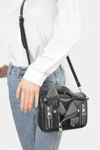 Faux Leather Metal Studded Jacket Clutch | Mixtshop LLC