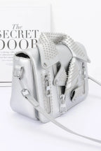 Faux Leather Metal Studded Jacket Clutch | Mixtshop LLC