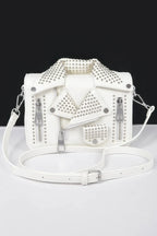 Faux Leather Metal Studded Jacket Clutch | Mixtshop LLC