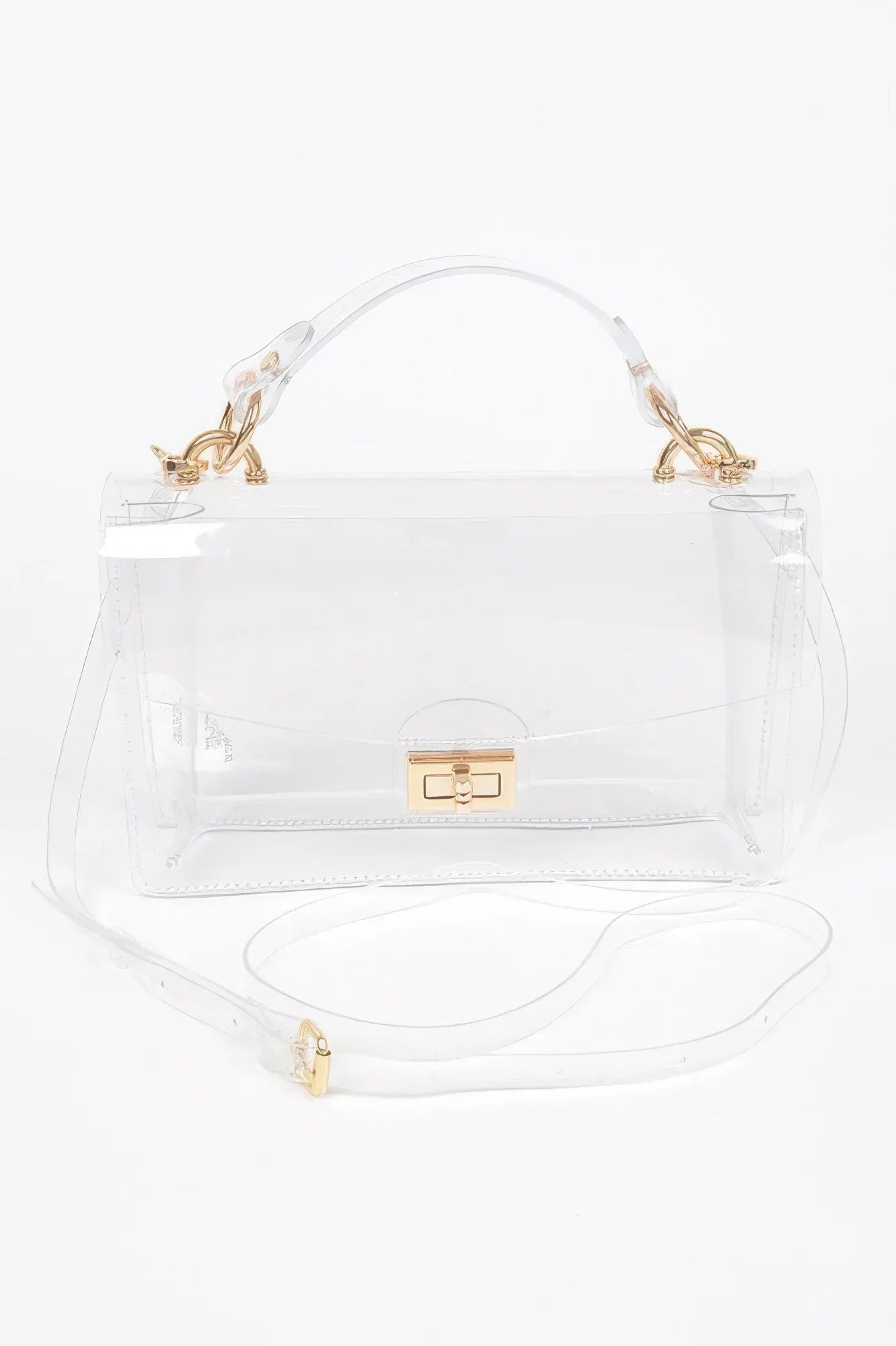 Transparent Metal Studded Flap Bag | Mixtshop LLC Main image