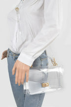Transparent Metal Studded Flap Bag | Mixtshop LLC
