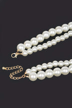 Multi Size Faux Pearl Double Layered Necklace | Mixtshop LLC