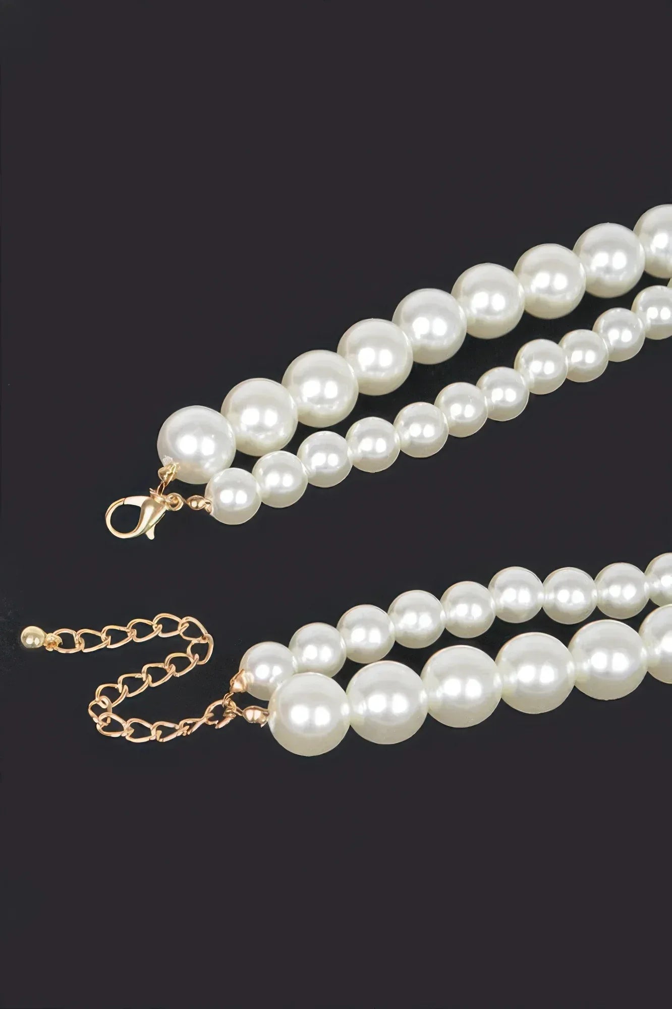 Multi Size Faux Pearl Double Layered Necklace | Mixtshop LLC
