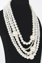 Multi Pearl Layered Necklace W/earring | Mixtshop LLC