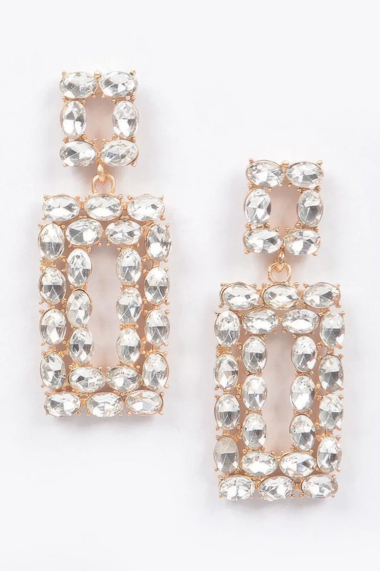 Rhinestone Rectangle Earring | Mixtshop LLC Main image