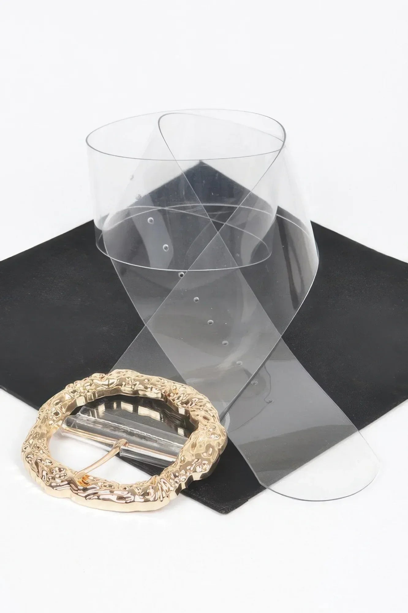 Big Vintage Round Metal Buckle Clear Plussize Belt | Mixtshop LLC