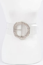 Big Vintage Round Metal Buckle Clear Plussize Belt | Mixtshop LLC