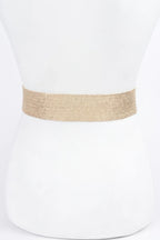 Metallic Stretch Plus Size Belt Pearl Metal Bucklt | Mixtshop LLC