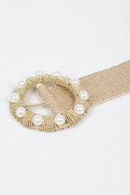 Metallic Stretch Plus Size Belt Pearl Metal Bucklt | Mixtshop LLC