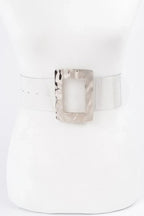 Rectangle Metal Buckle Plus Size Clear Belt | Mixtshop LLC