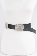 Western Style Belt With Turquoise | Mixtshop LLC