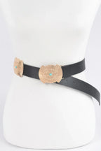 Western Style Belt With Turquoise | Mixtshop LLC