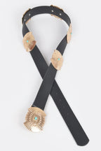 Western Style Belt With Turquoise | Mixtshop LLC